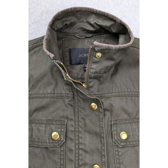 J.Crew Women's SM Downtown Field Jacket Mossy Brown/Green Utility Waxed Cotton - Picture 8 of 16